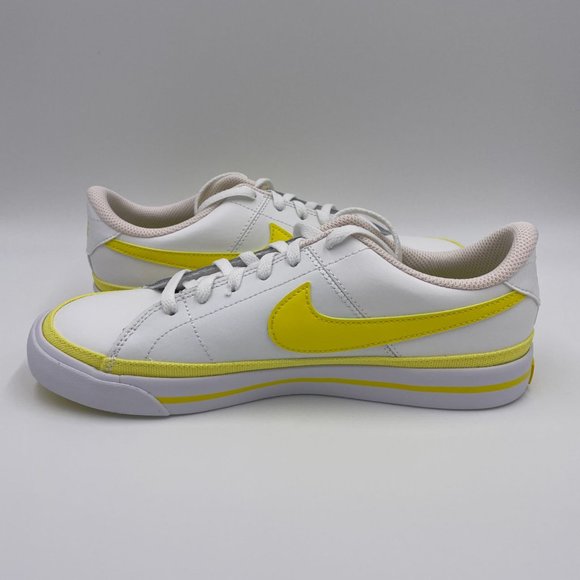 Nike Court Legacy White / Yellow Womens Shoes - Picture 2 of 8